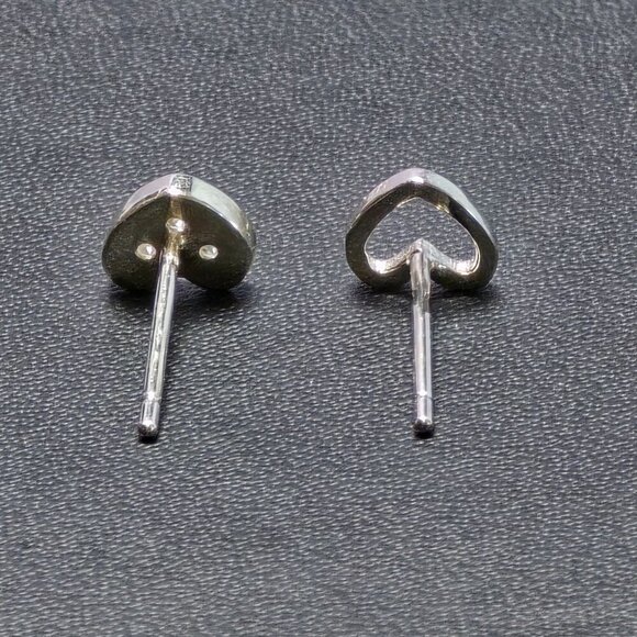 Sterling Silver Mismatched Heart Stud Earrings (NWOT) - Picture 3 of 5